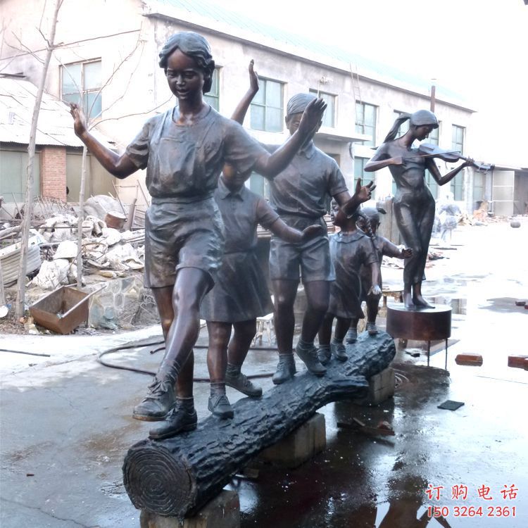 庭院小孩子雕塑廠家 公園草地兒童雕塑 鍛造童趣雕塑