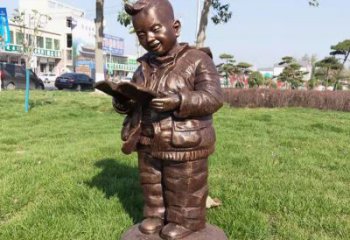別墅區(qū)小孩子雕塑廠家 大型別墅區(qū)玩耍雕塑 黃銅童趣雕塑