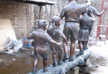 廣場小孩子雕塑廠家 抽象景觀兒童雕塑 烤漆童趣雕塑