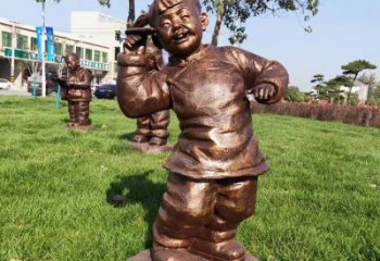 街道小孩子雕塑廠家 現(xiàn)代景觀玩耍雕塑 彩繪童趣雕塑
