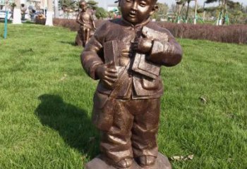 街頭小孩子雕塑廠家 大型別墅區(qū)玩耍雕塑 黃銅童趣雕塑