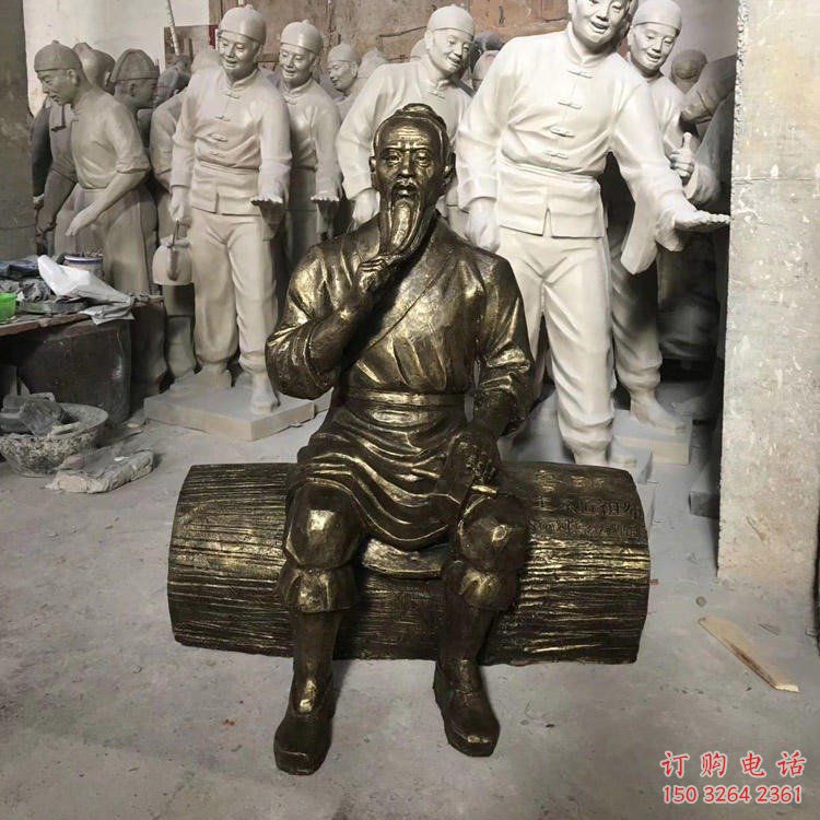 景觀(guān)魯班雕塑生產(chǎn)商 剪影手藝人雕塑 商業(yè)街木匠雕塑