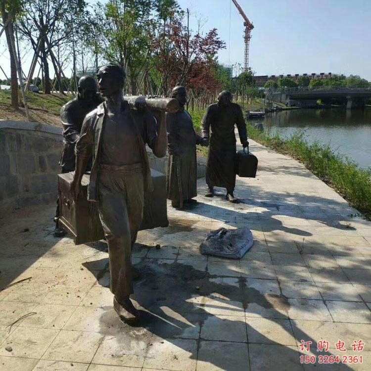 園林漁夫雕塑 城市廣場(chǎng)雕塑 步行街?jǐn)[件