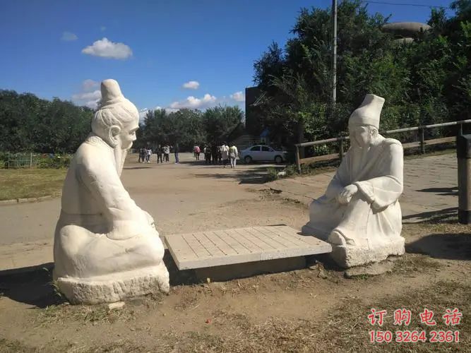 街頭下棋雕塑廠家，童趣主題，公園雕塑小品