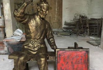 承接景觀魯班雕塑 烤漆大型手藝人雕塑 酒店木匠雕塑制作