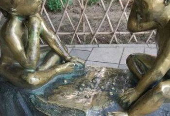 抽象下棋雕塑廠家，童趣主題，大型雕塑擺件