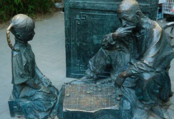 仿古下棋雕塑廠家，童趣主題，戶外雕塑擺件