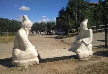 街頭下棋雕塑廠(chǎng)家，童趣主題，公園雕塑小品