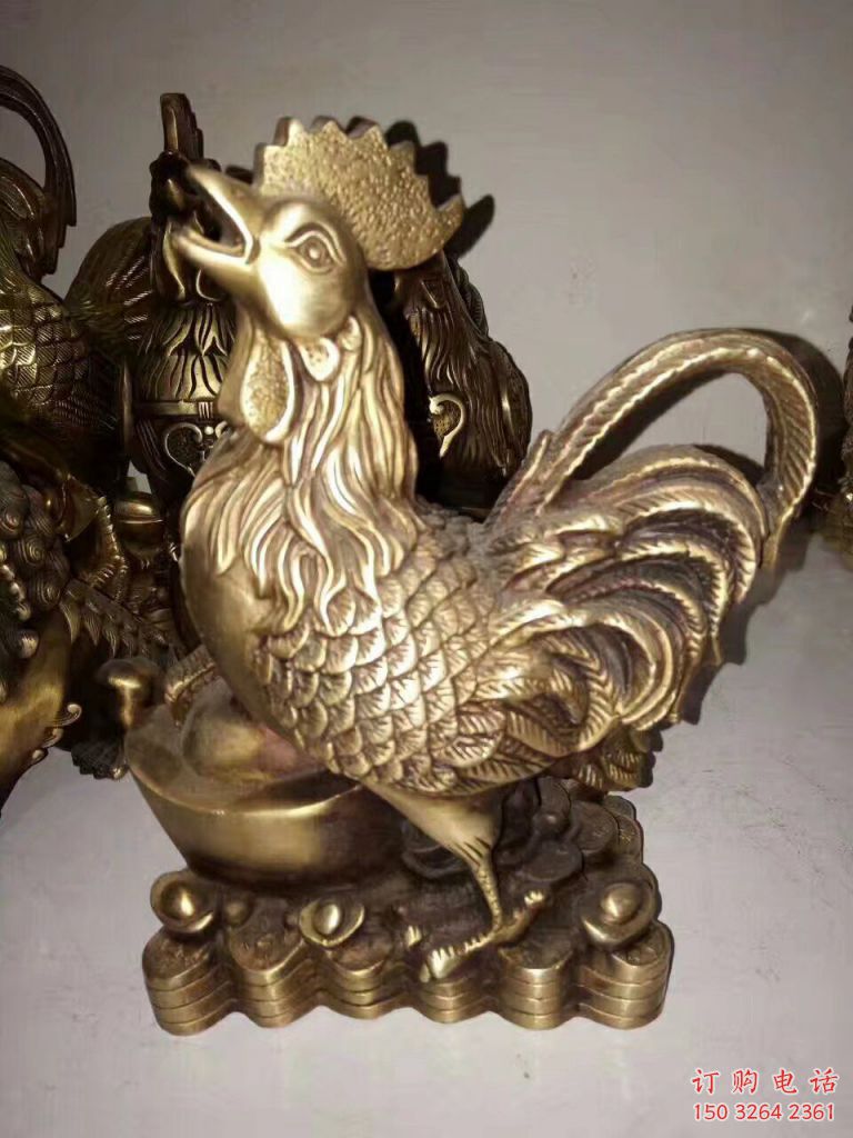 銅公雞雕塑廠家，鑄銅家禽動(dòng)物，公園仿真銅雕 (7)