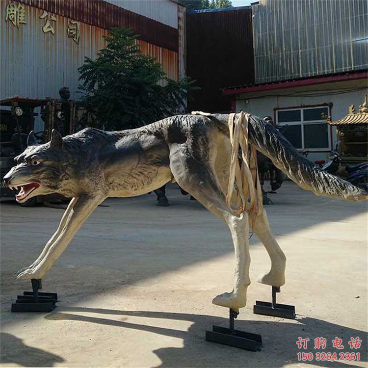 銅狼雕塑廠家，銅雕動(dòng)物狼，仿真工藝制作 (3)