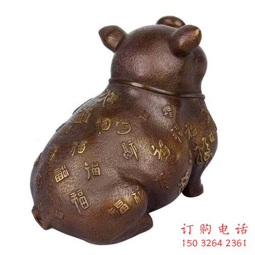 銅豬雕塑廠家，仿真銅雕動物，銅雕豬制作加工 (14)