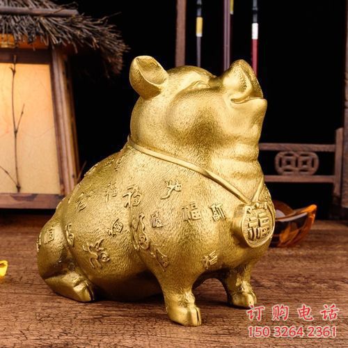 銅豬雕塑廠家，仿真銅雕動(dòng)物，銅雕豬制作加工 (15)