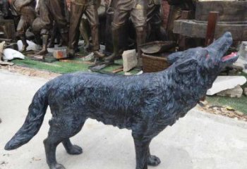 銅狼雕塑廠家，銅雕動物狼，仿真工藝制作 (2)