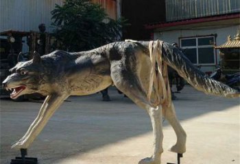 銅狼雕塑廠家，銅雕動物狼，仿真工藝制作 (3)