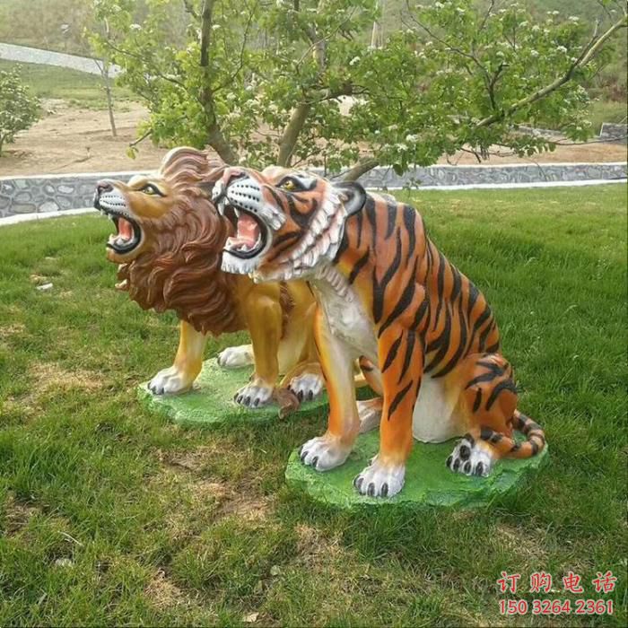 城市老虎雕塑廠家 風(fēng)景區(qū)彩繪雕塑 抽象擺件