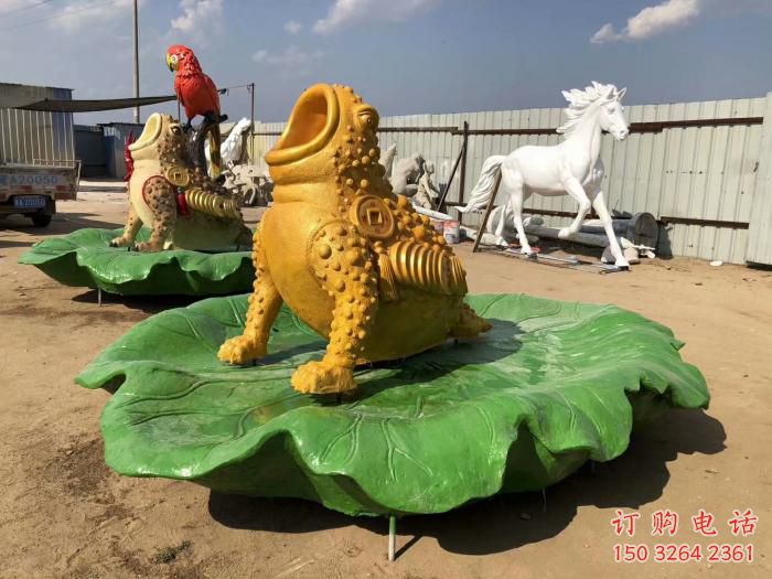 酒店金蟾雕塑生產(chǎn)商廠家 庭院仿真雕塑 彩繪小品