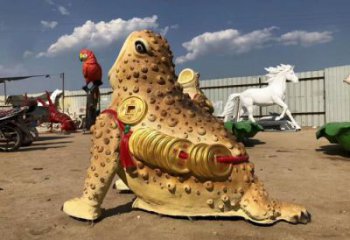 仿真金蟾雕塑廠家 店門口園林雕塑 招財(cái)動物小品