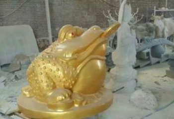 商業(yè)街金蟾雕塑制作廠家 售樓處動物雕塑 招財(cái)擺件