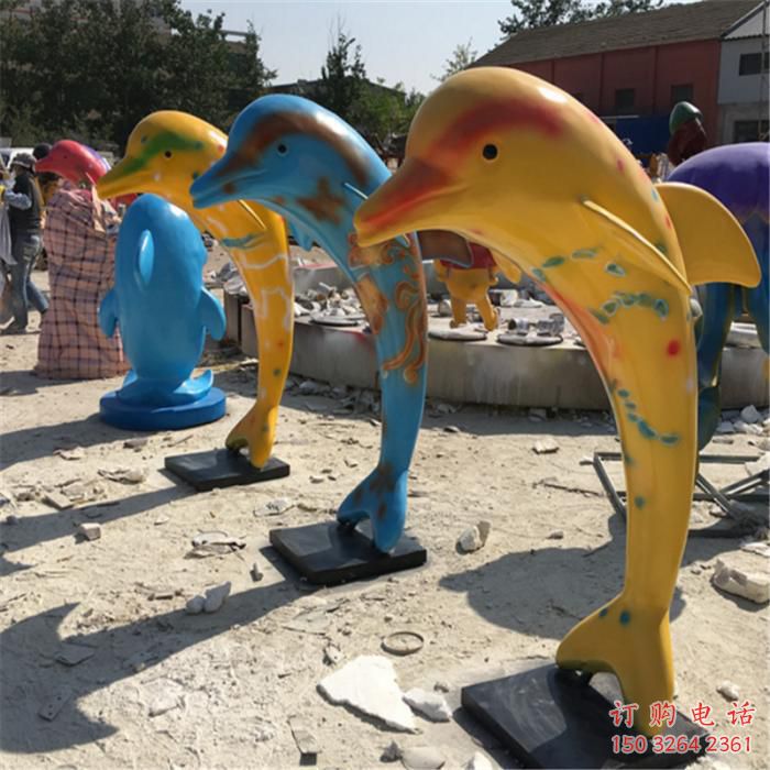 預(yù)定店門口海豚雕塑廠家 創(chuàng)意海洋雕塑 仿真擺件