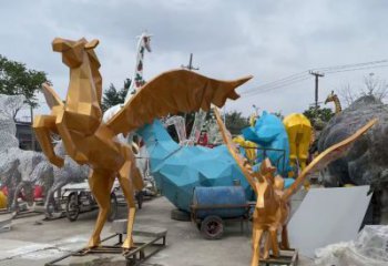 仿真飛馬雕塑廠家制作 酒店公園雕塑 風景區(qū)擺件