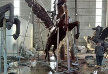 供需庭院飛馬雕塑 城市古銅色雕塑 動物小品