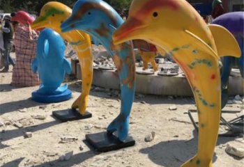 預(yù)定店門口海豚雕塑廠家 創(chuàng)意海洋雕塑 仿真擺件