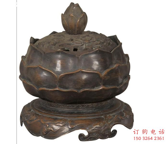 帶蓋博山爐銅雕制作