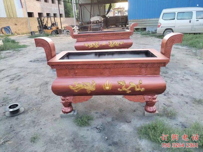 雕龍焚經爐銅雕塑