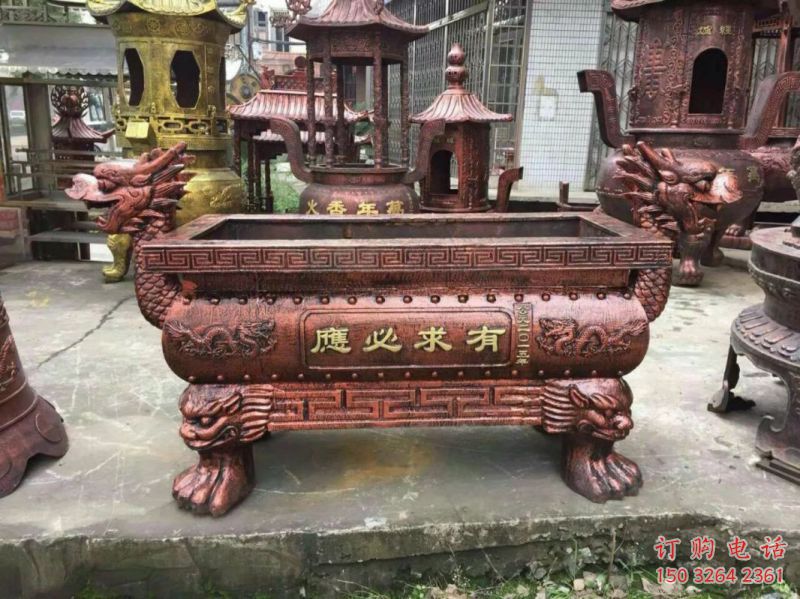 龍頭焚經(jīng)爐銅雕塑
