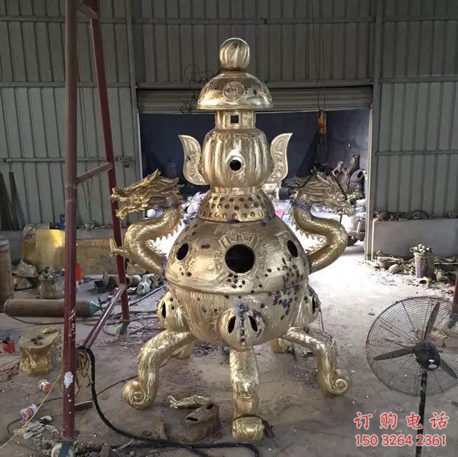 多足象形爐鑄銅雕塑