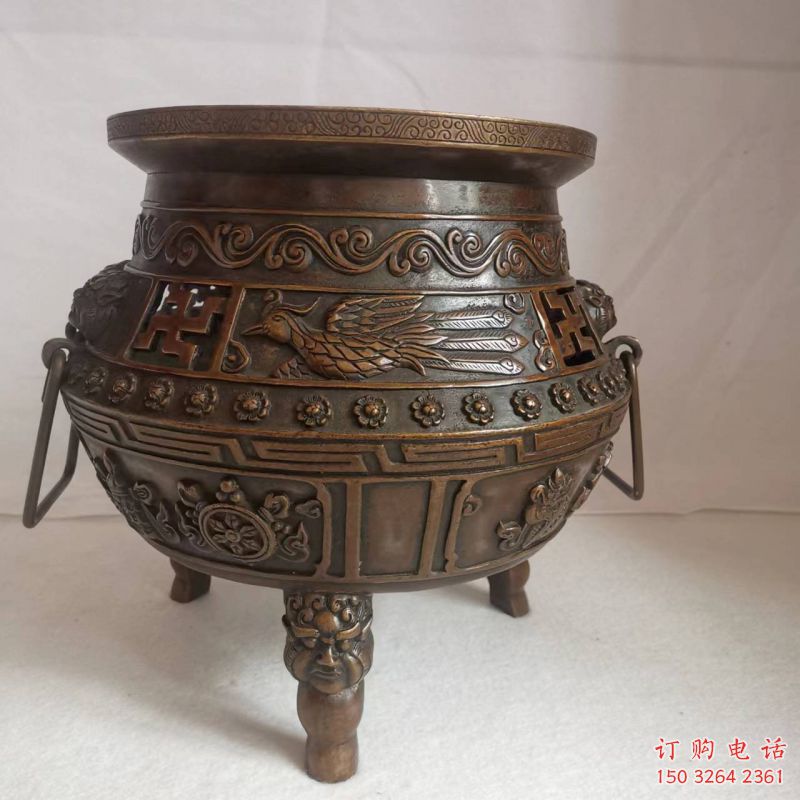 仿古鑄銅象形爐雕塑