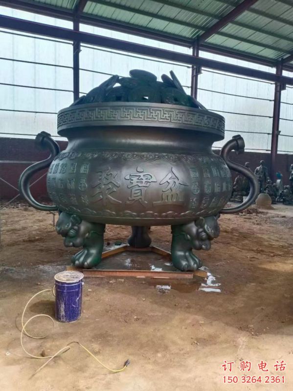 聚寶象形爐雕塑-鑄銅工藝制作