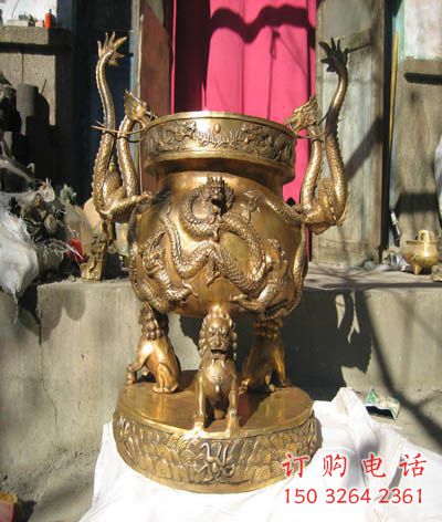 盤龍象形爐香爐雕塑