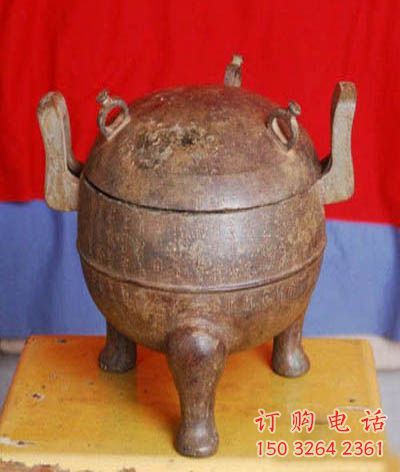 帶蓋宣德爐雕塑