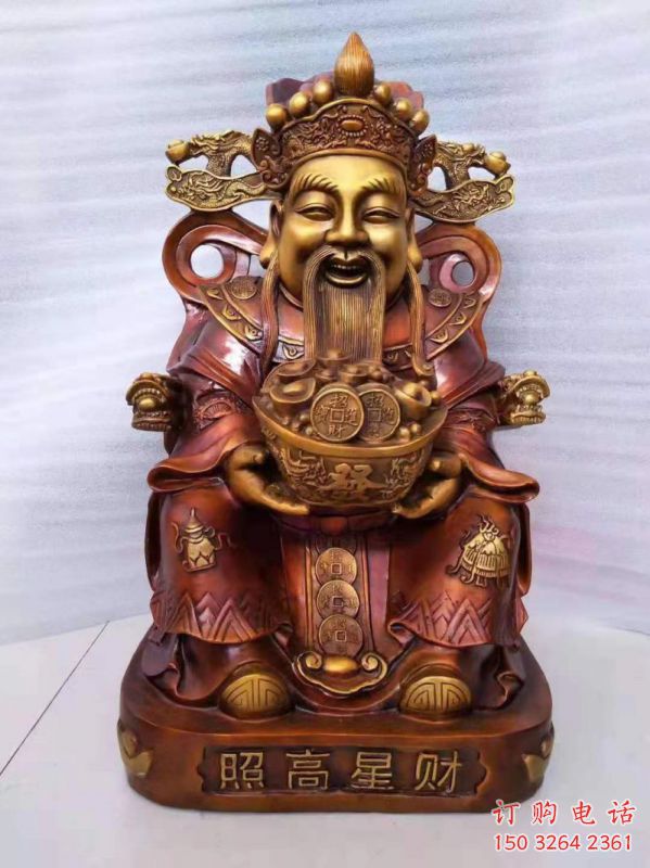 大型文財(cái)神像廠(chǎng)家，彩繪工藝，大型文財(cái)神像加工