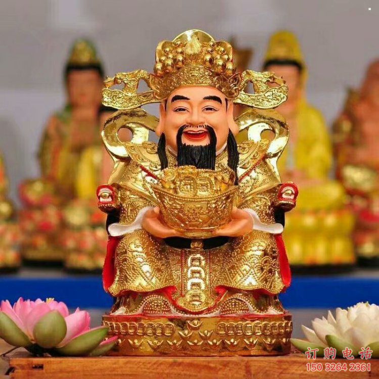 承接文財神像，鑄銅工藝，寺廟文財神像廠家