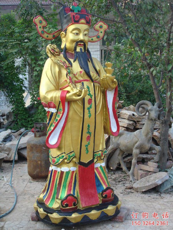 家用文財(cái)神像制作，彩繪神像，鑄銅文財(cái)神像制作