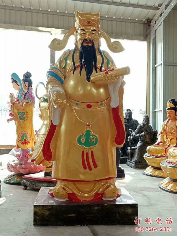 通用文財神像，鑄銅工藝，彩繪文財神像廠家