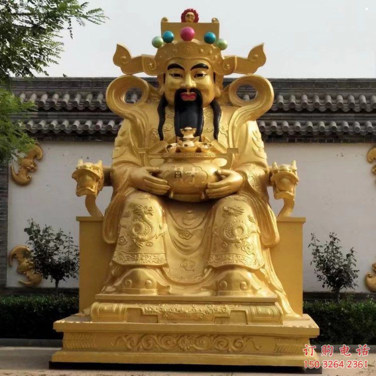 預(yù)定文財(cái)神像，玻璃鋼材質(zhì)，彩繪文財(cái)神像生產(chǎn)