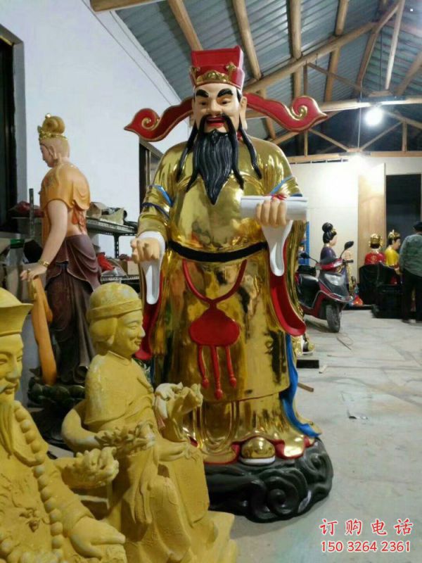 預(yù)定文財(cái)神像，鑄銅工藝，大型文財(cái)神像加工