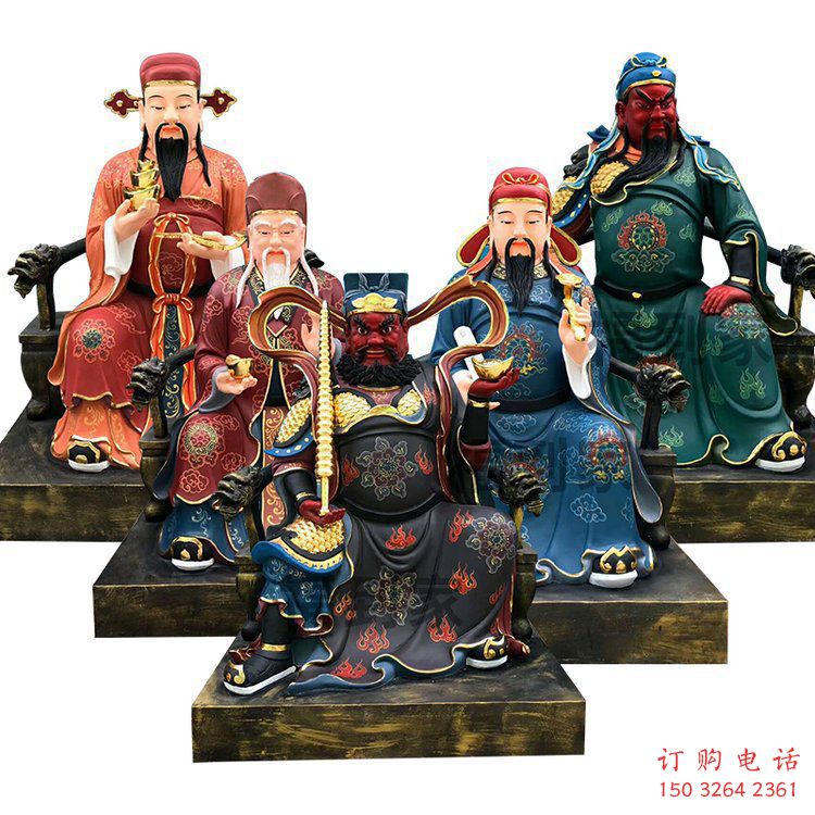 常用五路財(cái)神像，鑄銅工藝，五路財(cái)神銅像定做