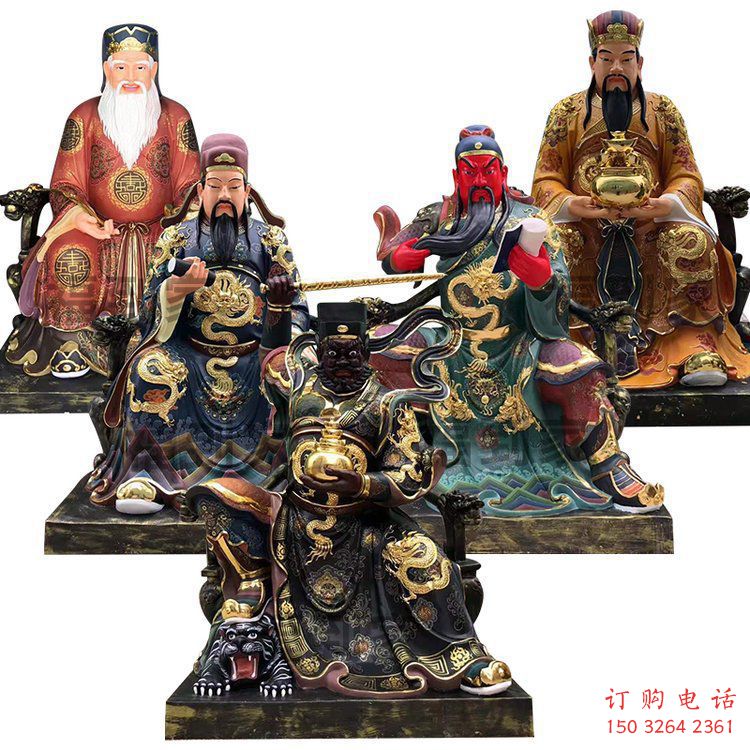 預(yù)定五路財(cái)神像，彩繪工藝，五路財(cái)神像選用