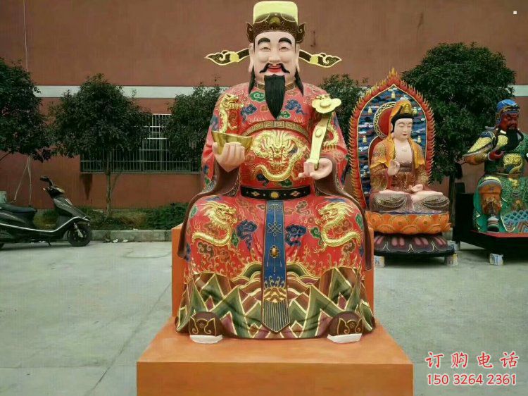 寺廟武財神像生產(chǎn)，鎏金彩繪神像，武財神像預(yù)用