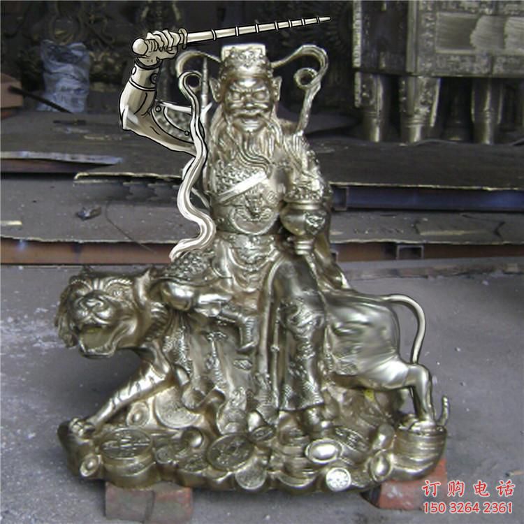 寺廟武財(cái)神像生產(chǎn)，鑄銅工藝，武財(cái)神銅像定做