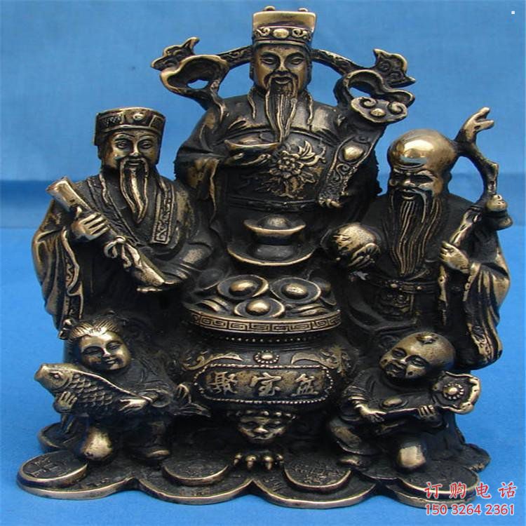 寺廟福祿壽神像生產(chǎn)，現(xiàn)代工藝，福祿壽銅神像定做