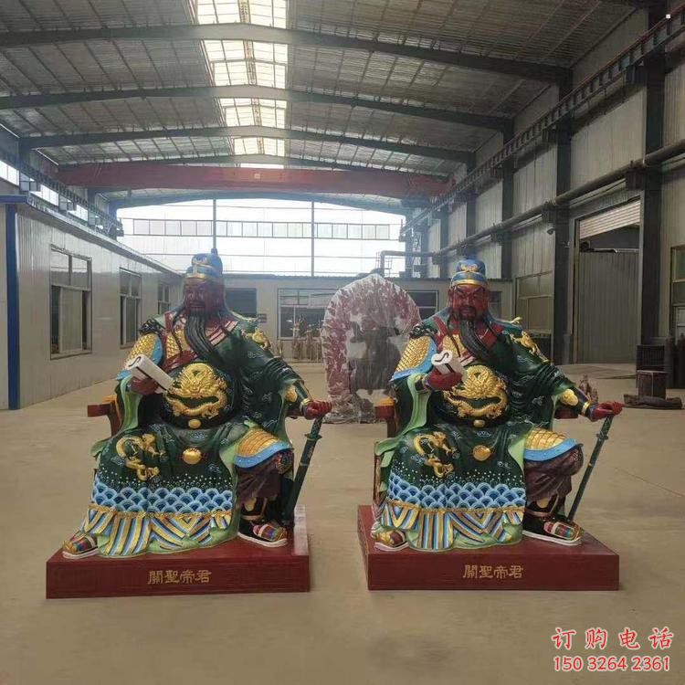 承接拿刀關公神像，彩繪工藝，鑄銅關公拿刀神像制作