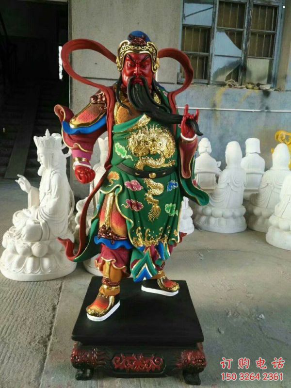 寺廟關(guān)公神像生產(chǎn)，現(xiàn)代工藝，大型關(guān)公神像加工