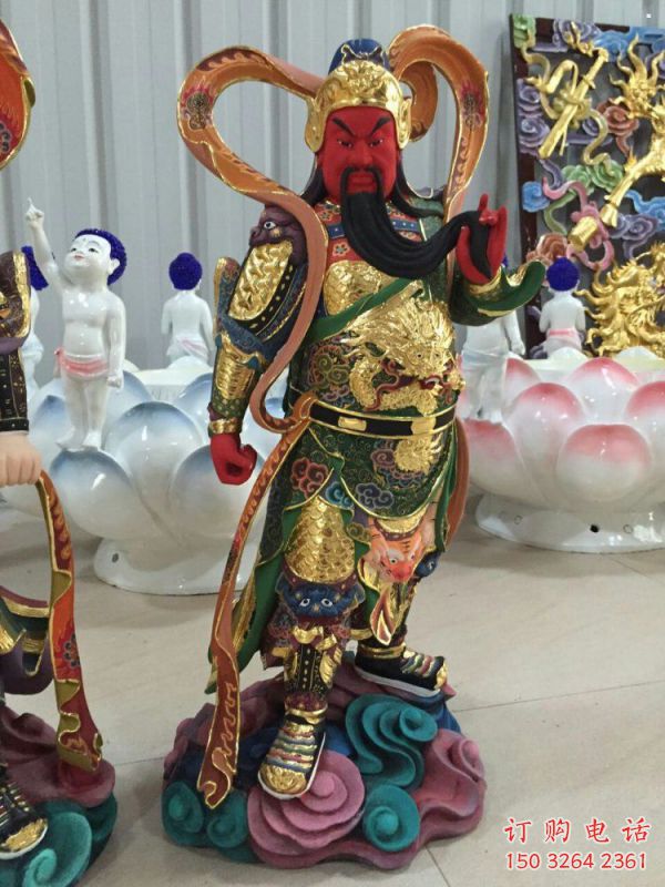 提供關(guān)公神像，玻璃鋼材質(zhì)，彩繪關(guān)公神像制作