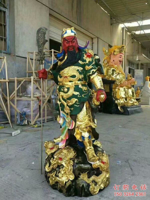 提供關公神像，寺廟神像，玻璃鋼關公神像生產(chǎn)