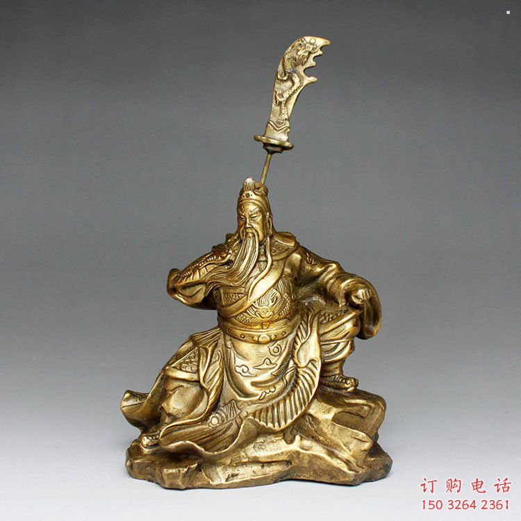 供應(yīng)銅關(guān)公神像，彩繪工藝，仿古銅關(guān)公神像廠家
